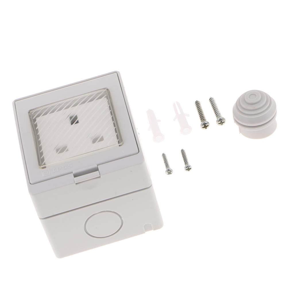 3 Pin Wall Socket Electrical Outlet Home Power Supply w/ Waterproof Cover