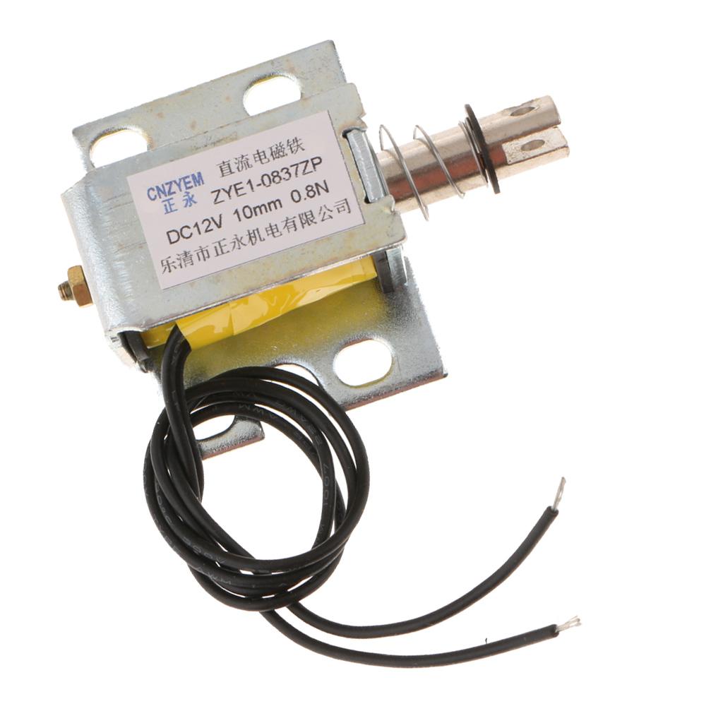 Push Type Open Frame Solenoid Electromagnet DC12V 10mm 0.8N
