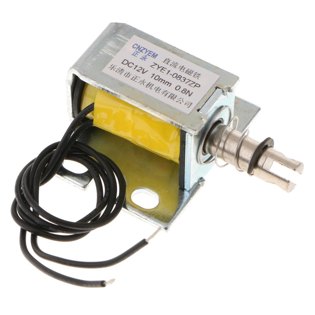 Push Type Open Frame Solenoid Electromagnet DC12V 10mm 0.8N