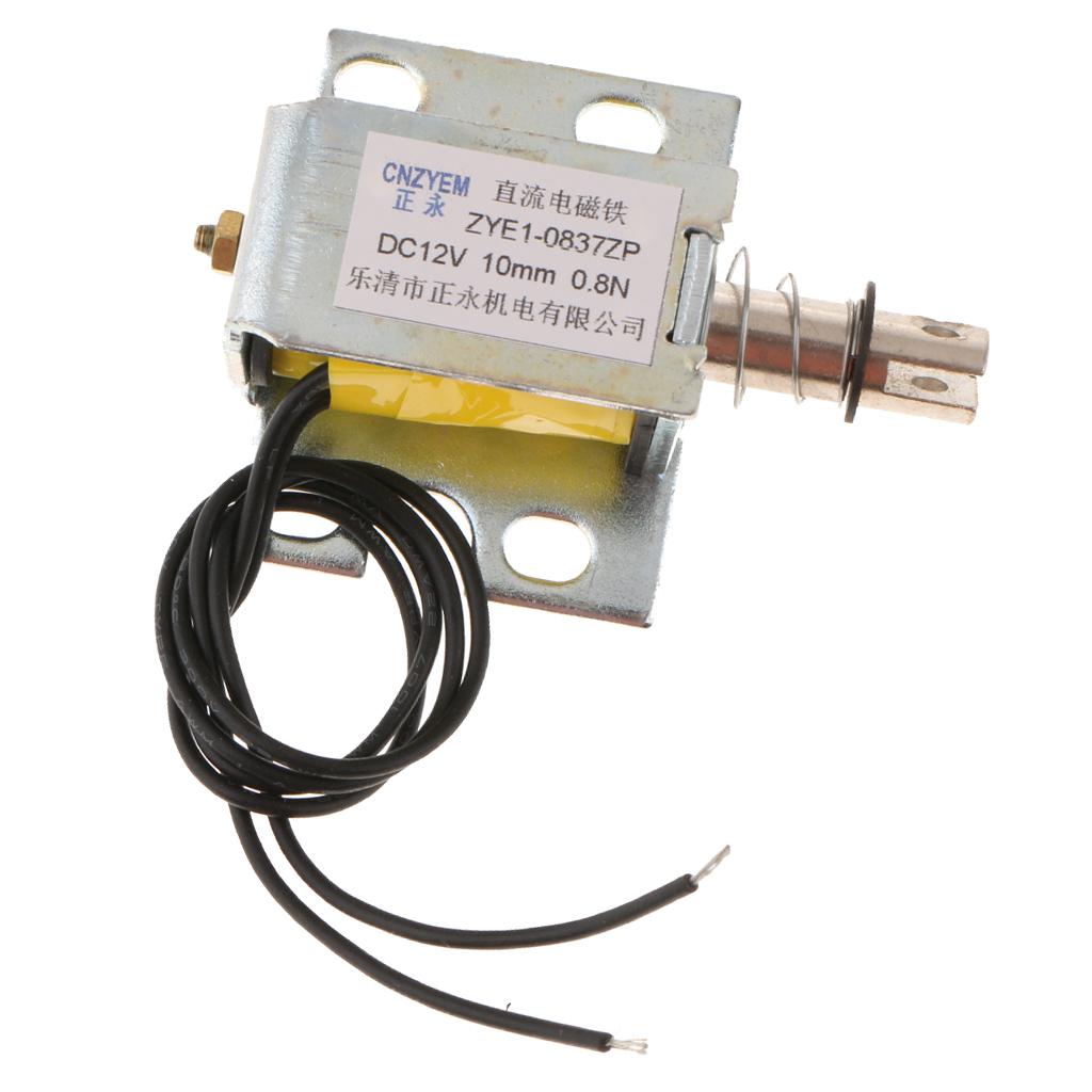 Push Type Open Frame Solenoid Electromagnet DC12V 10mm 0.8N