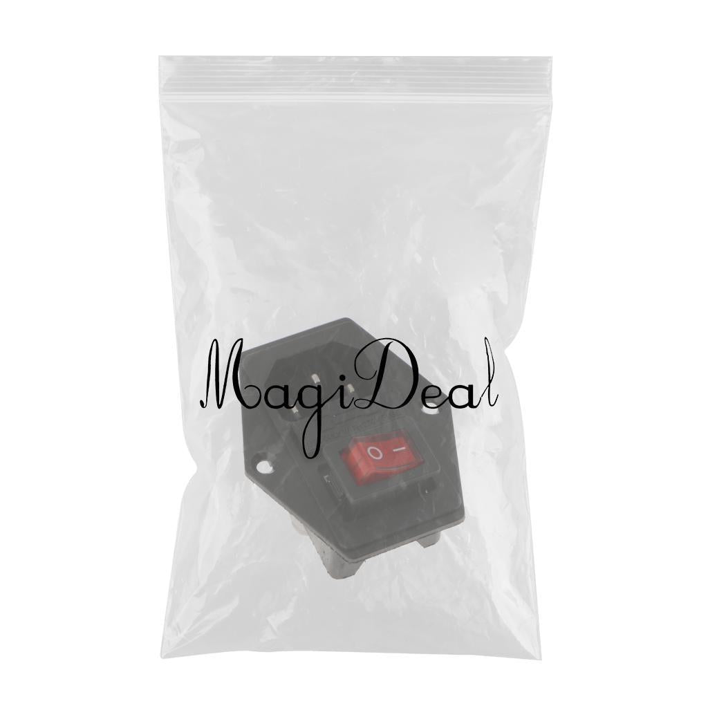 3Pin Male Power Socket Inlet Module Plug Fuse Switch Parts for Power Module