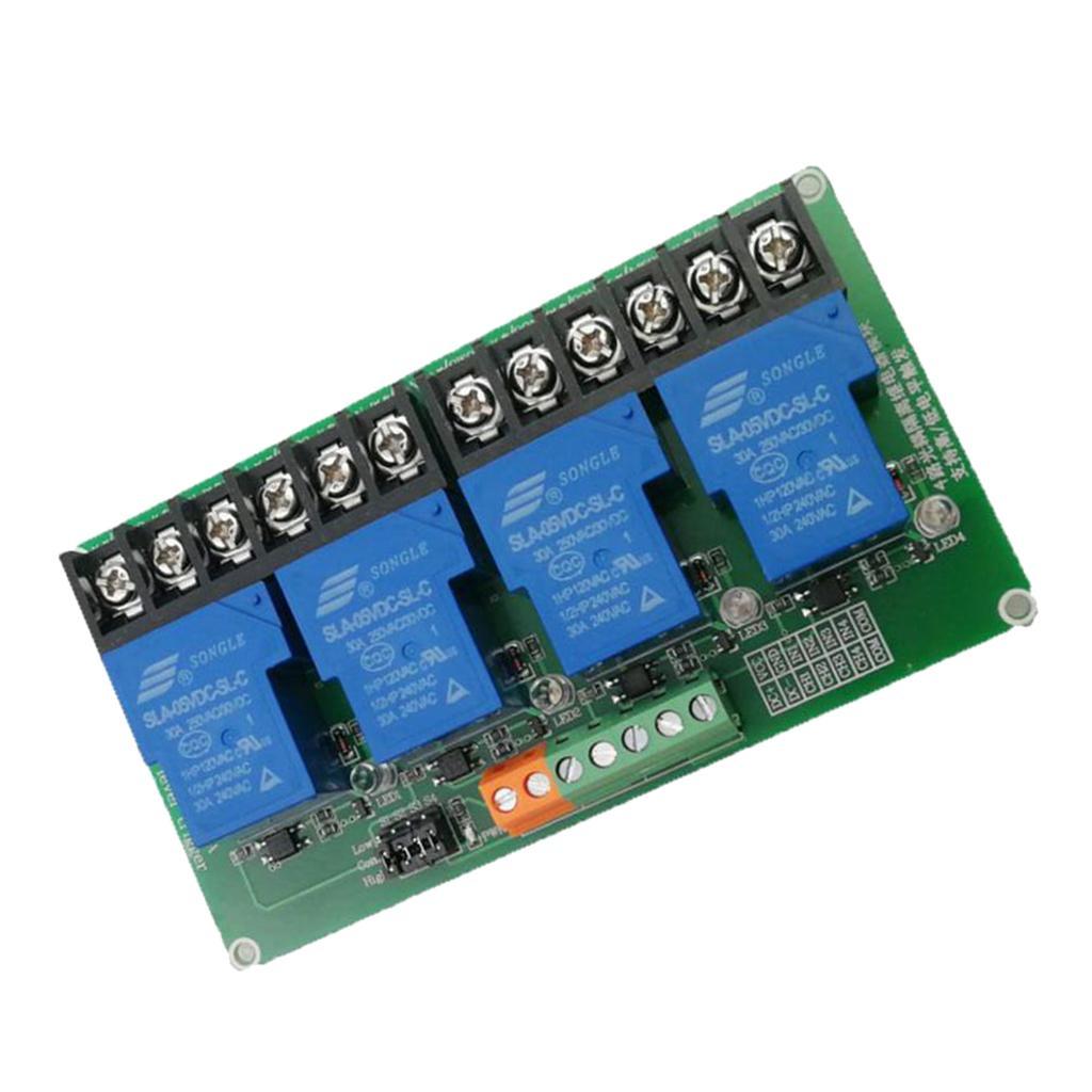 4 Channel 12V 30A Relay Module High and Low Level Trigger for