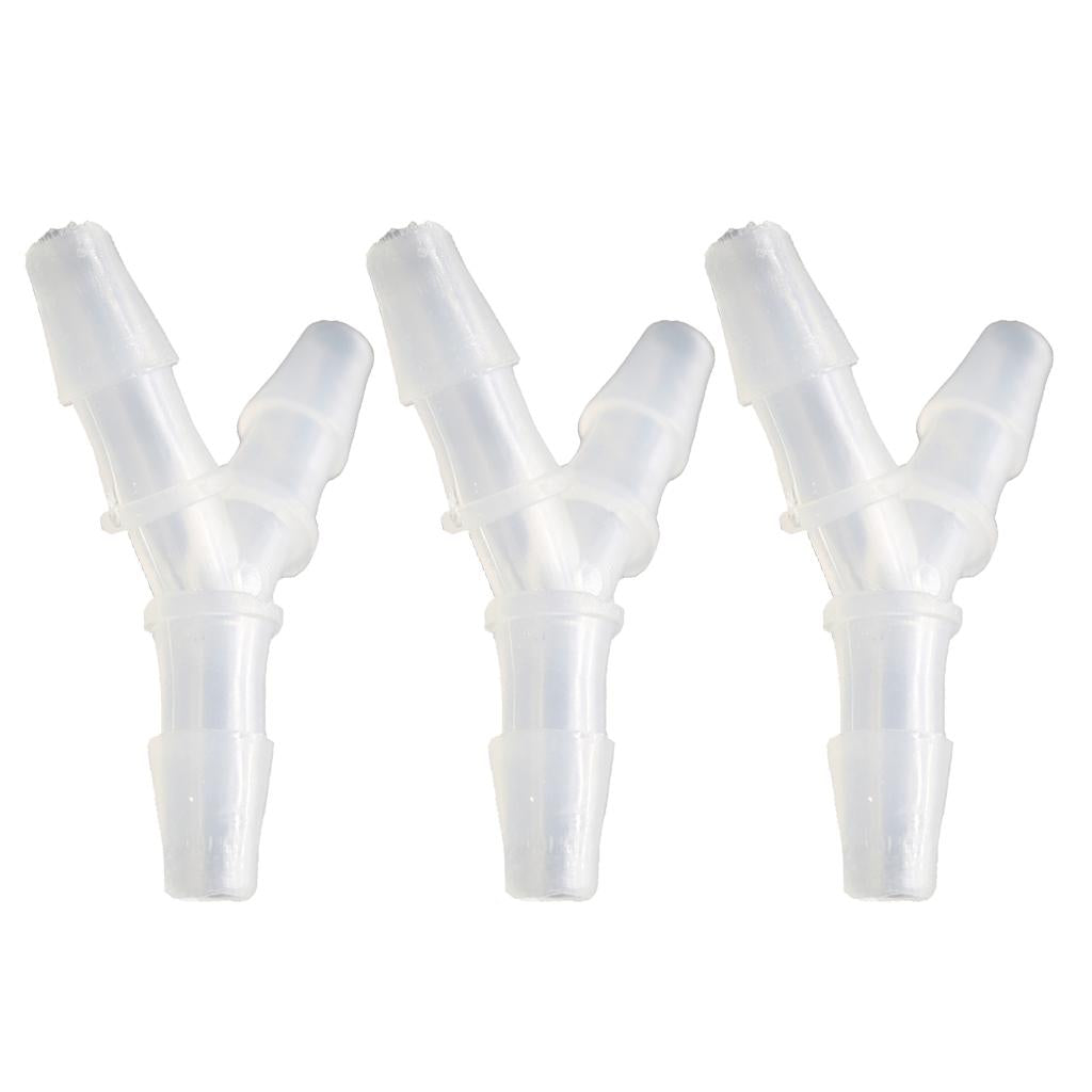 3 Pieces Y Type Equal Diameter Tee Hose Joints Silicone Tube 9.5mm