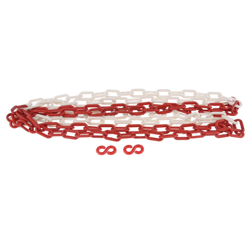 Plastic Safety Chain 6mm x 3800 Meter Roll Plastic Link Warning Chain Red + White