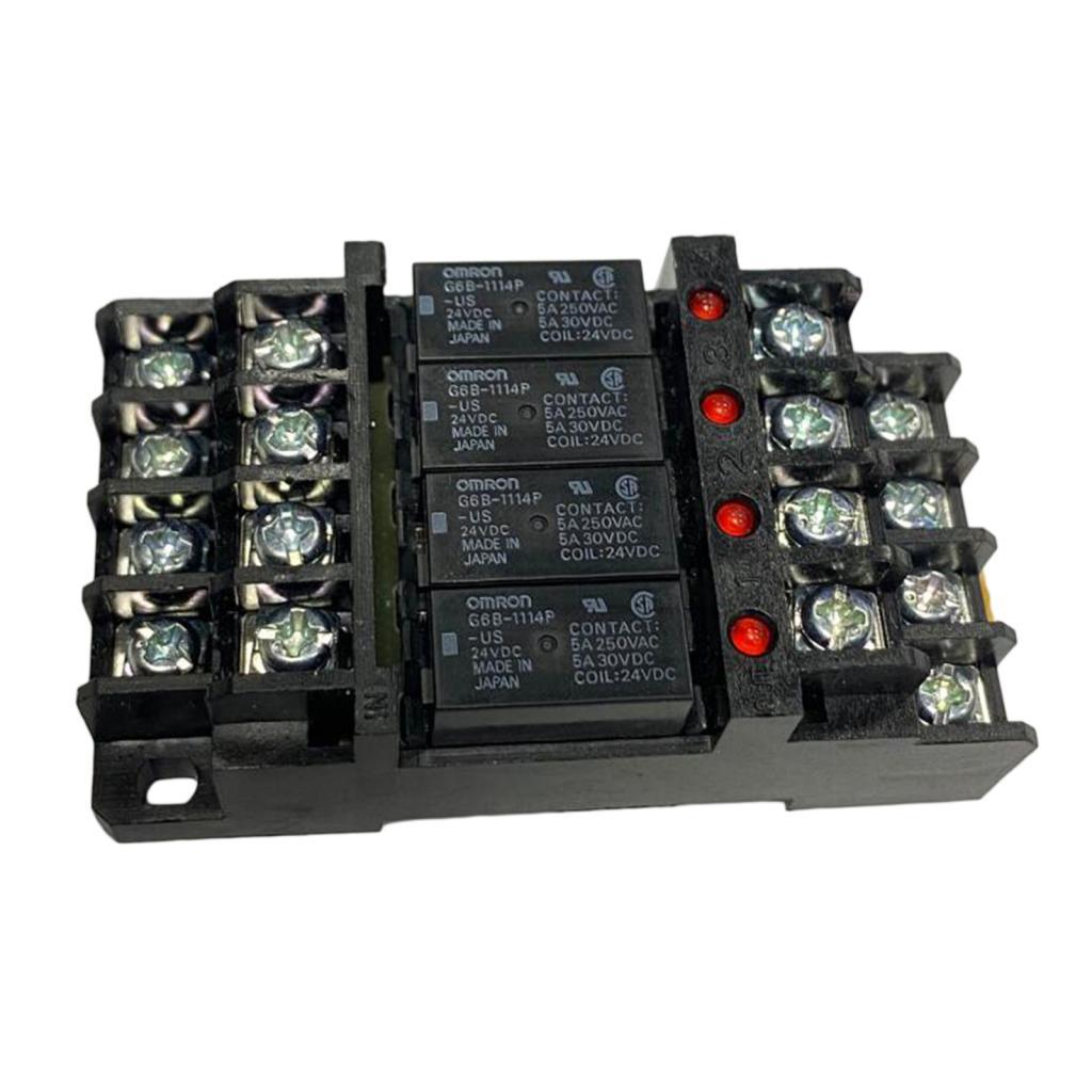 G6B-4BND Coil Relay Terminal Block Socket Base with 4 Pole JY24H-K Relay Set