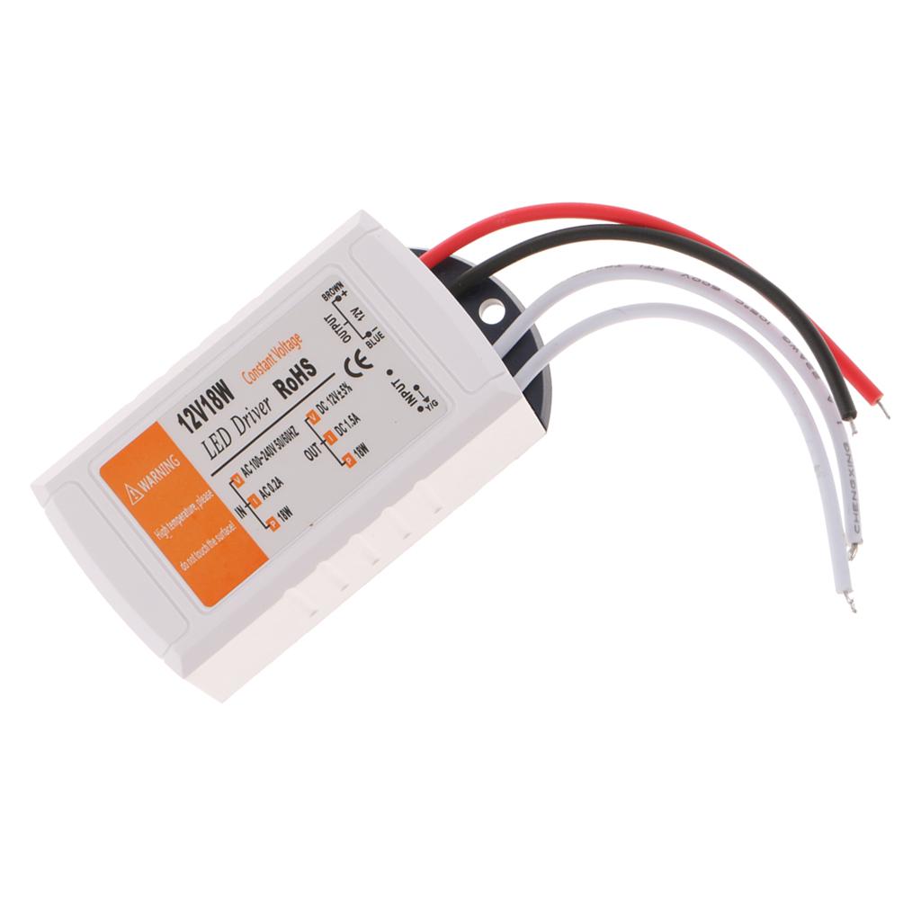 LED Lights Transformer, Electronic Transformer DC 12V to AC 90-240V 18W