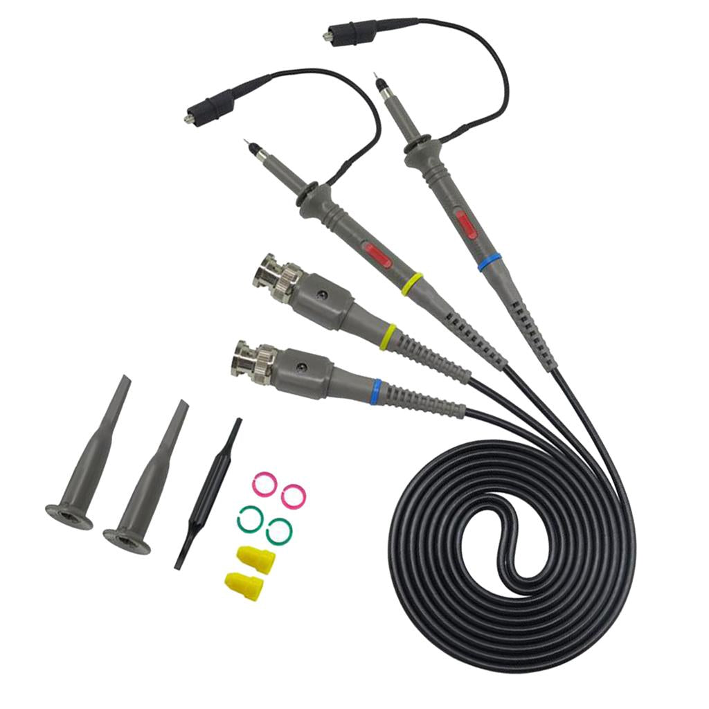 P6100 2Piece Oscilloscope Probe Kit DC-100MHz Scope Clip Test Probe 100MHz
