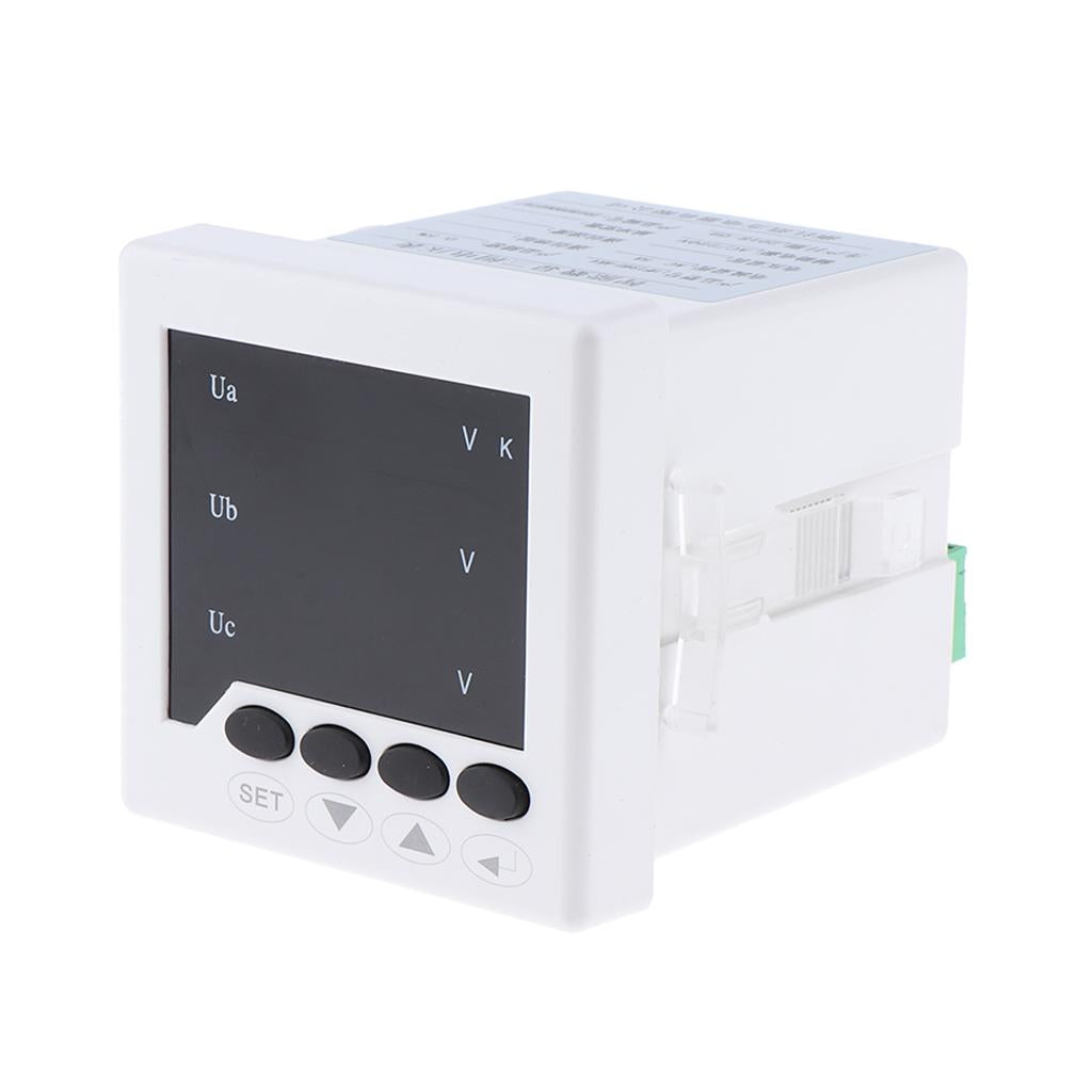 AC 3 Phase Digital LED Din Rail Voltmeter Multi-function Meter HF194U AK4