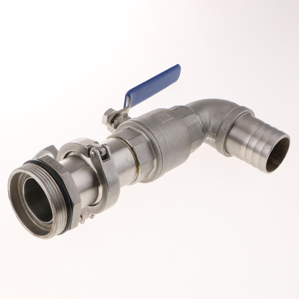 90 Degree Ton Barrel Replacement Outlet Tap for Oil Water Outlet Discharge Port Inner Diameter 40.5MM