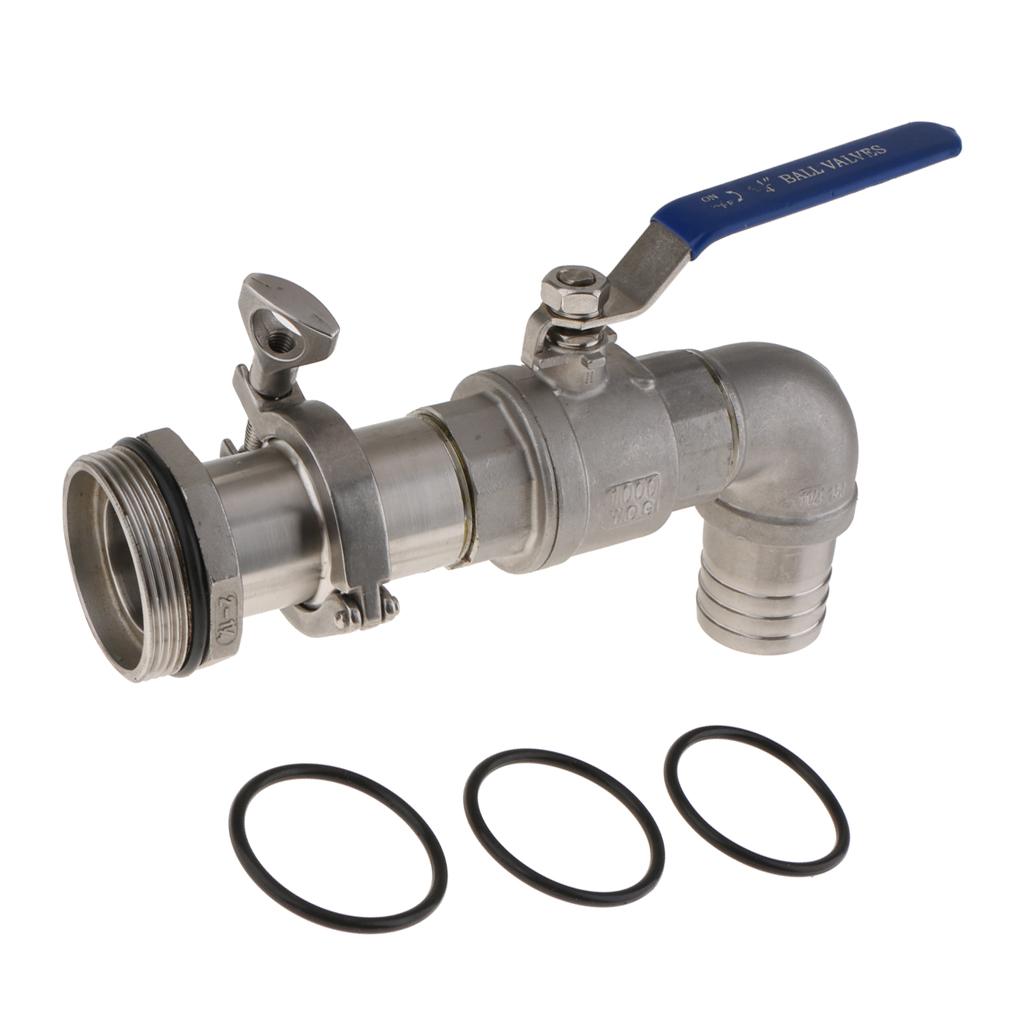 90 Degree Ton Barrel Replacement Outlet Tap for Oil Water Outlet Discharge Port Inner Diameter 40.5MM