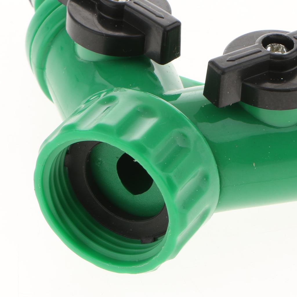 Garden 2-Way Y Adapter for Quick Connector w/ Switch on Irrigation Hose Pipe