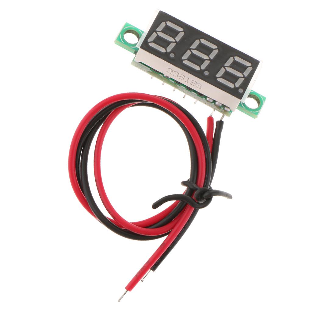 0.28 inch 2-wire 3.5-30V DC LED Display Digital Voltmeter Green