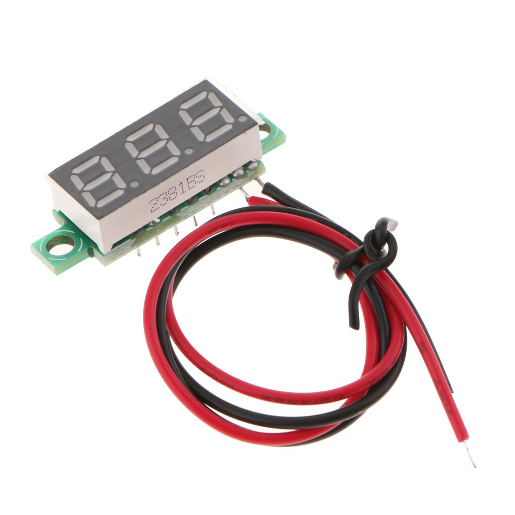 0.28 inch 2-wire 3.5-30V DC LED Display Digital Voltmeter Green