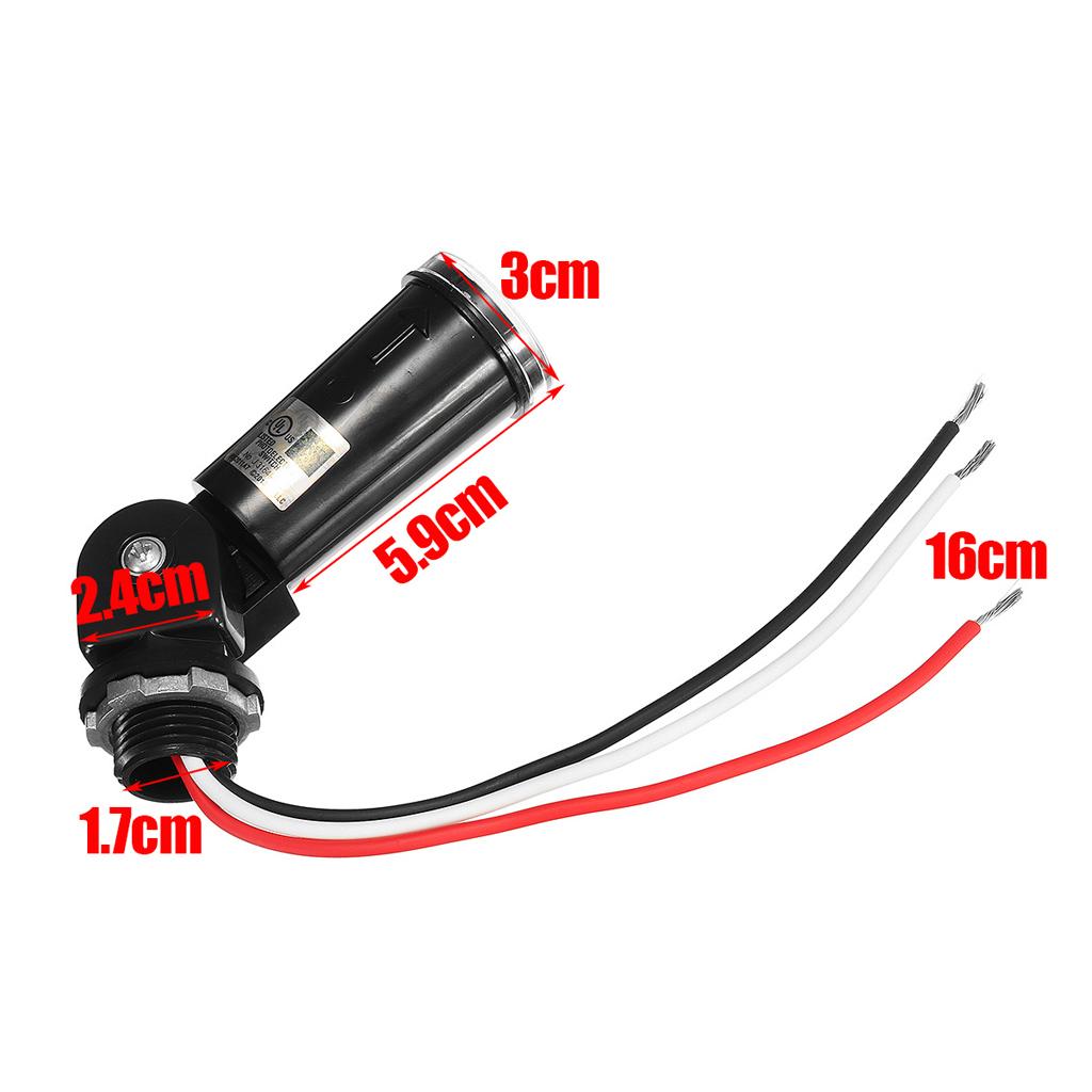 LED Compatible 120V Dusk Dawn Outdoor Swivel Photo Control Photocell to Wall