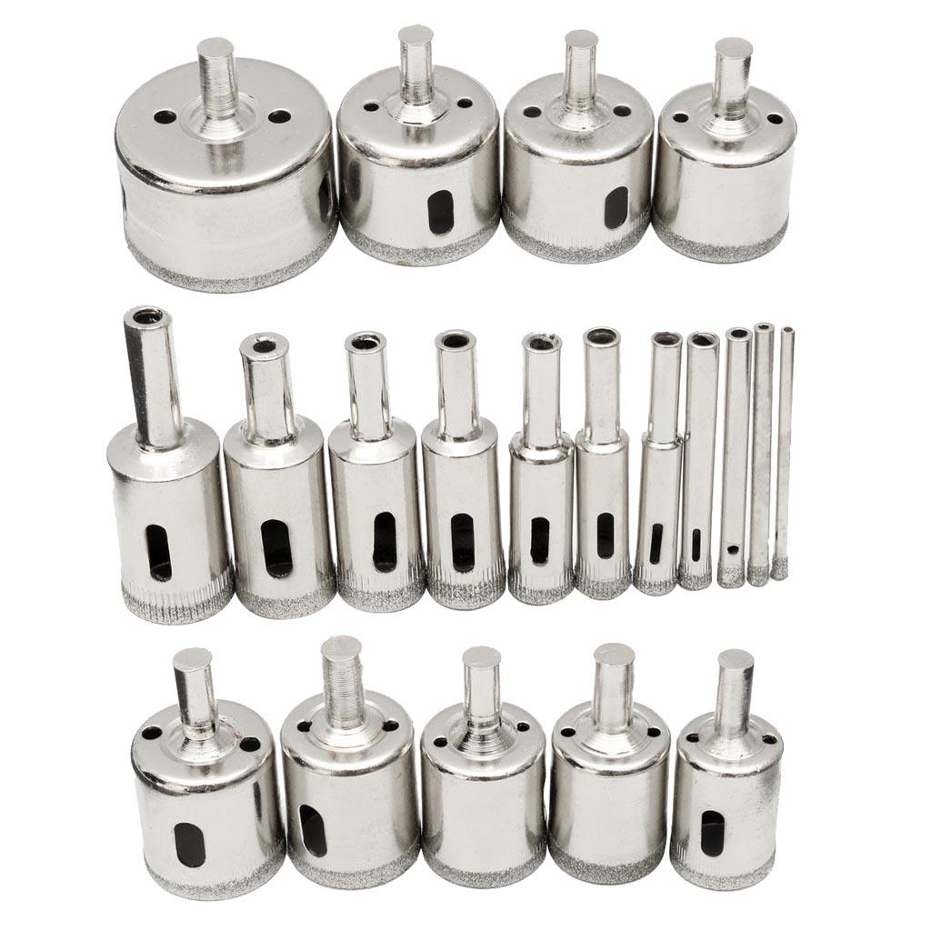 20Pcs 3-50mm Diamond Drill Bit Set Cutter Tool Glass Marble Granite
