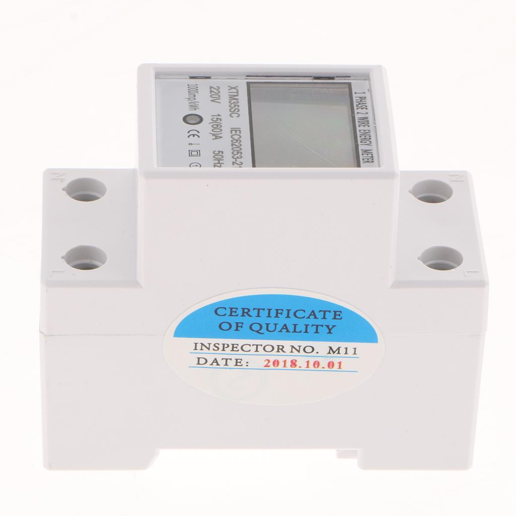 220V Din-rail Energy Meter Din Rail KWH Watt Hour Meter LCD 1 Phase 15（60A）	