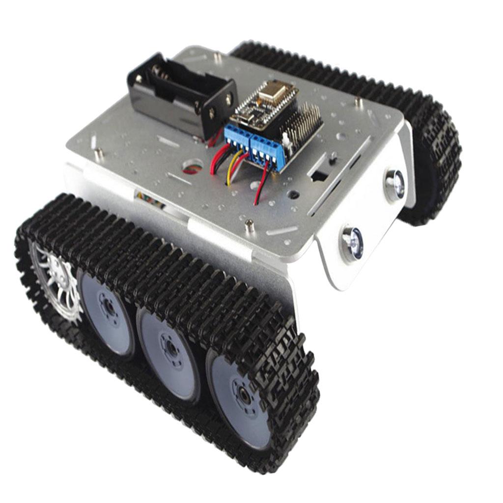 RC WiFi Robot Shock Absorber Tank Car Chassis Controlled by SmartPhone Silver 9V Chassis + Controller Kit