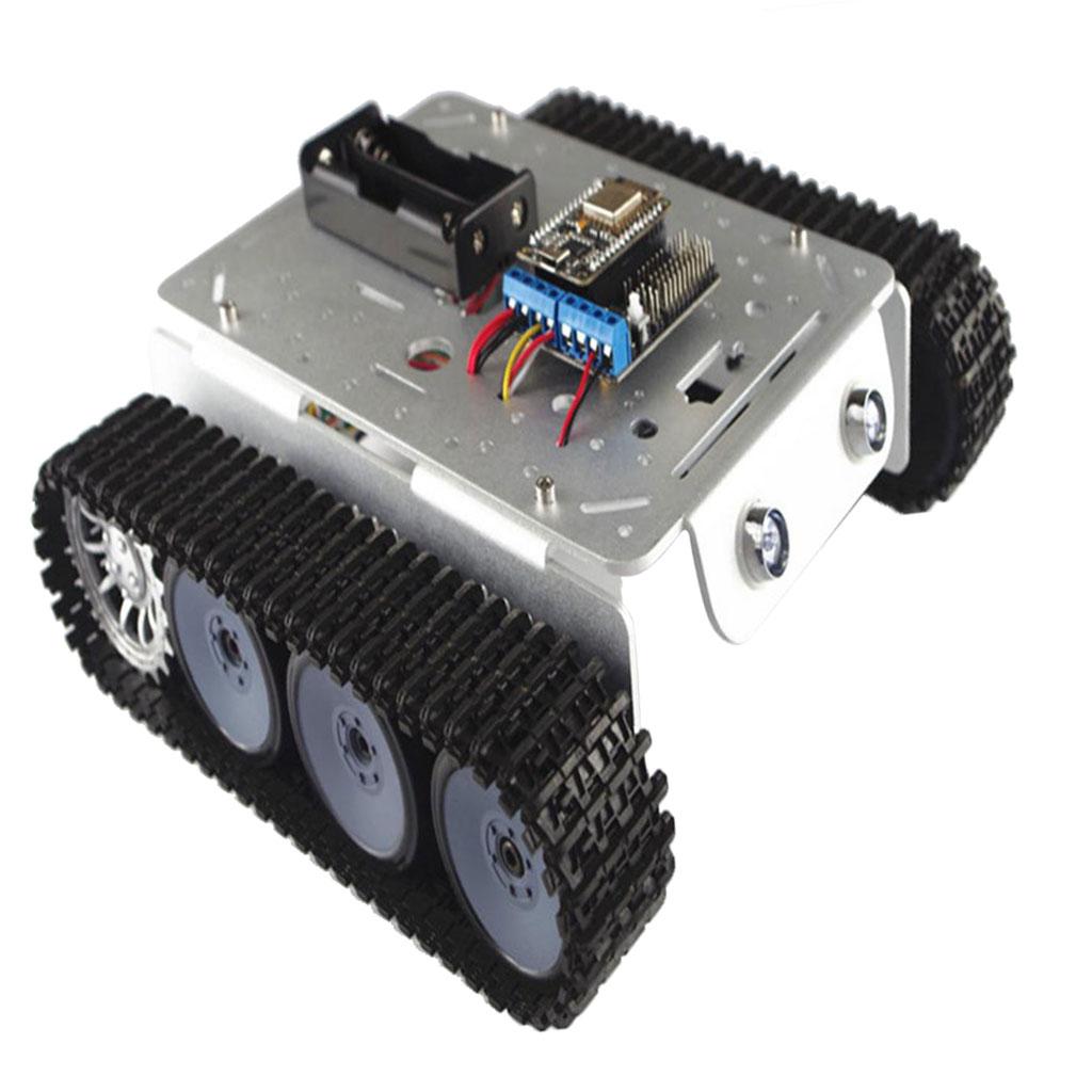 RC WiFi Robot Shock Absorber Tank Car Chassis Controlled by SmartPhone Silver 9V Chassis + Controller Kit
