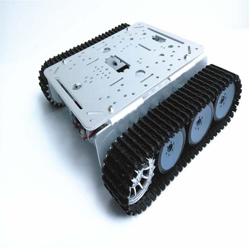 RC WiFi Robot Shock Absorber Tank Car Chassis Controlled by SmartPhone Silver 9V Chassis + Controller Kit