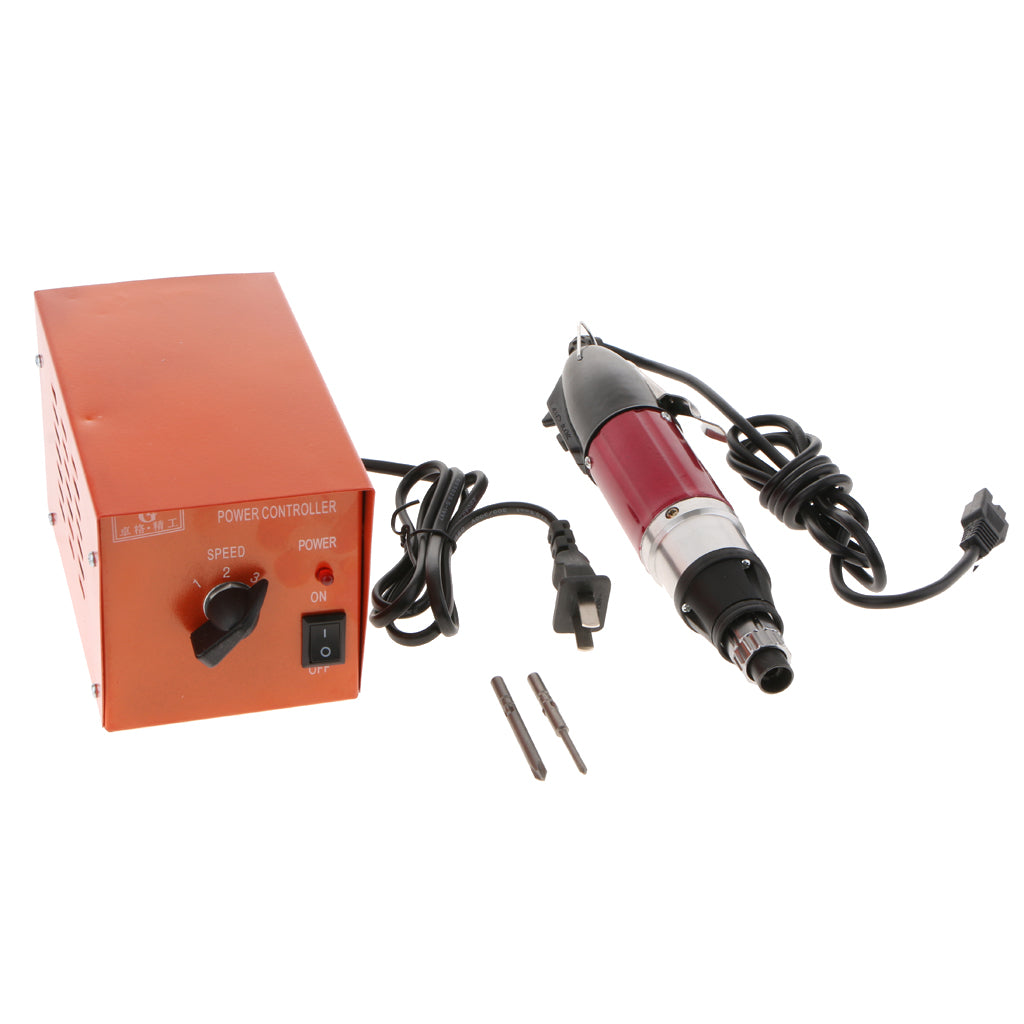 220V Torque Precise Electric Screwdriver Set with Power Rose Red+Black 801