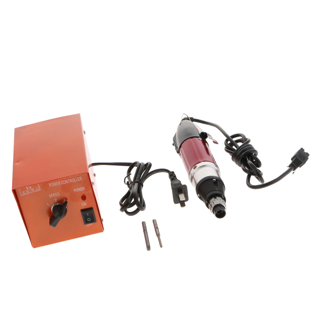 220V Torque Precise Electric Screwdriver Set with Power Rose Red+Black 801
