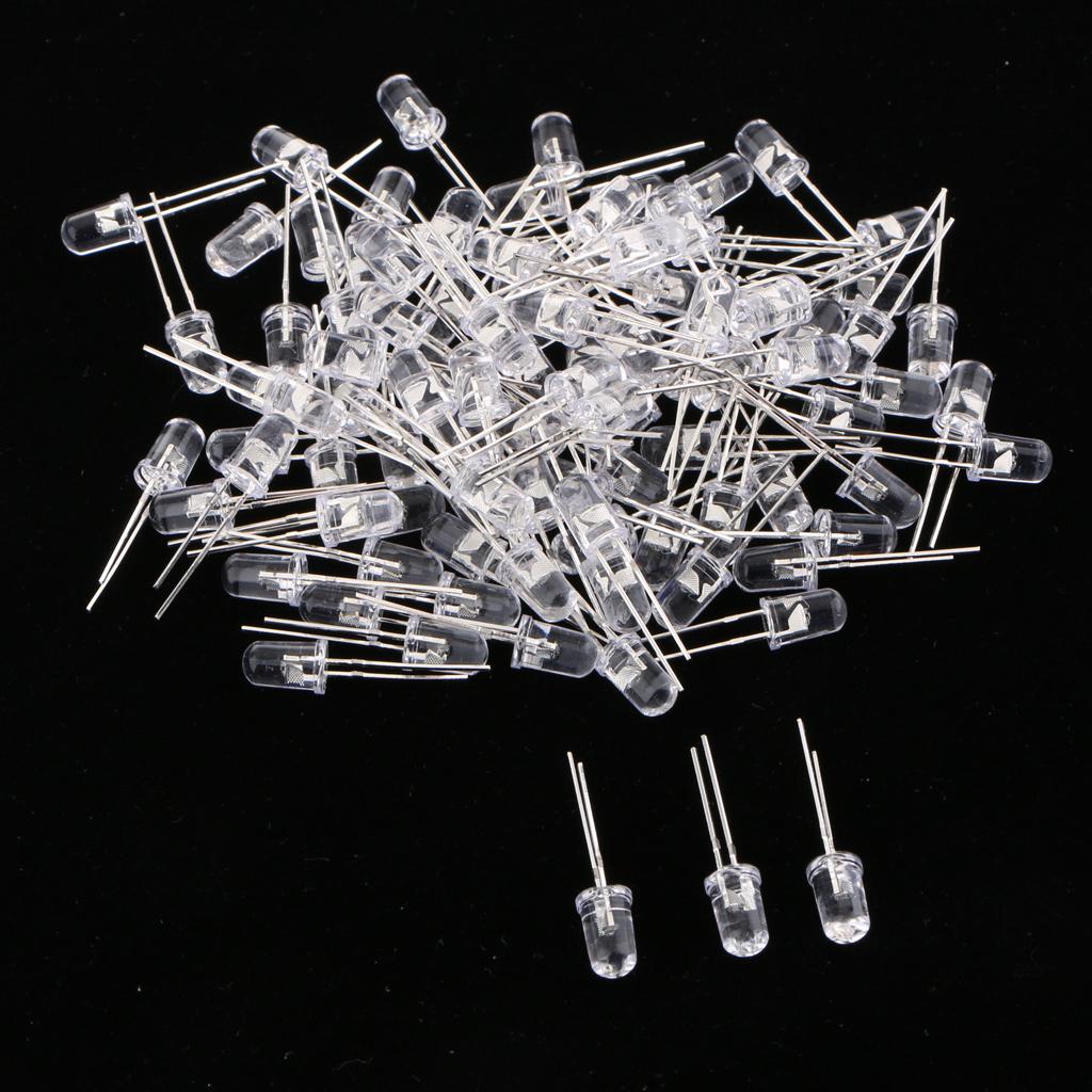 100 Pieces 5mm Round LED MX-QCD Lamp Emitting Diode Quick Light