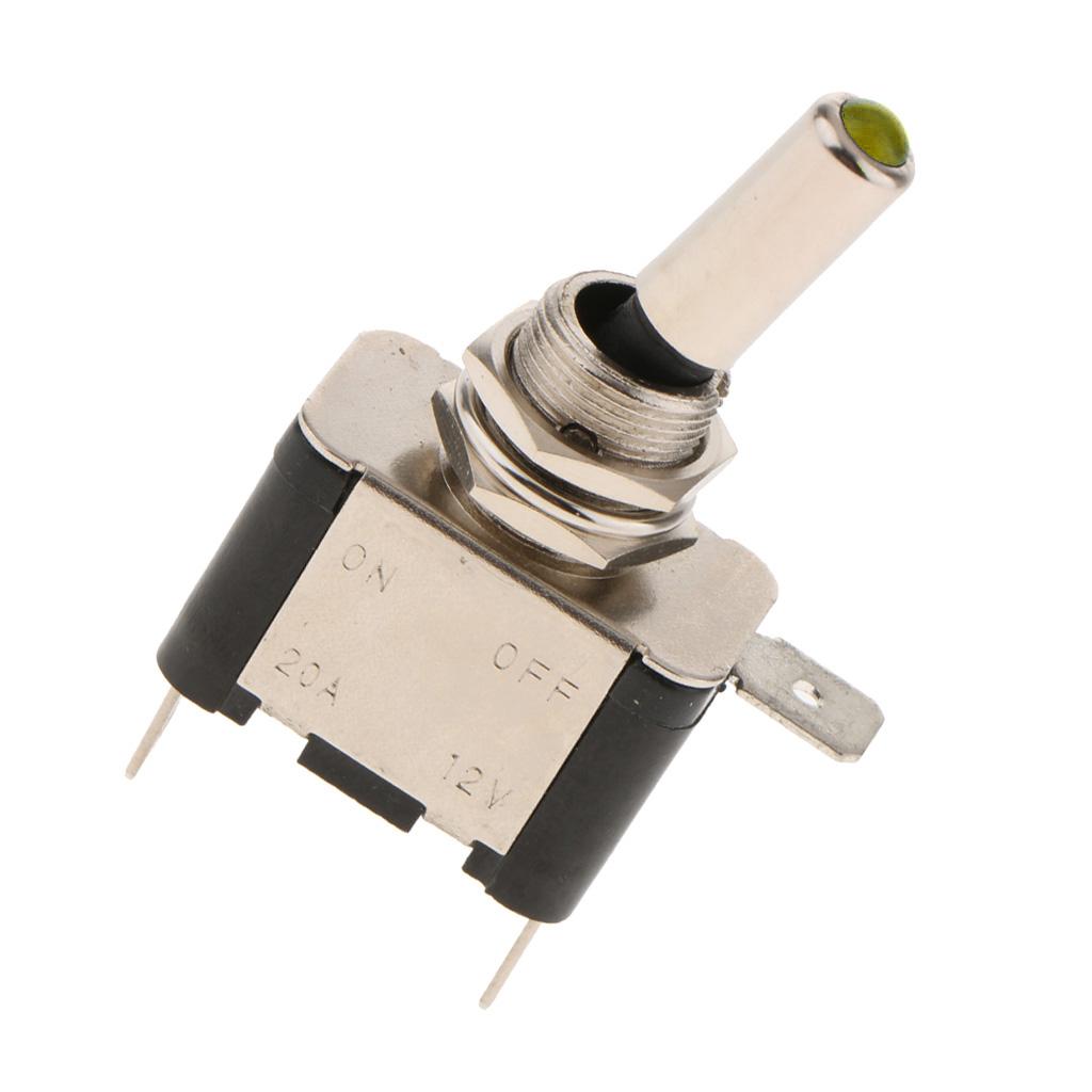 12V 20A 3pin Mini LED Toggle Flick Switch ON/OFF SPST For Car Dash Yellow