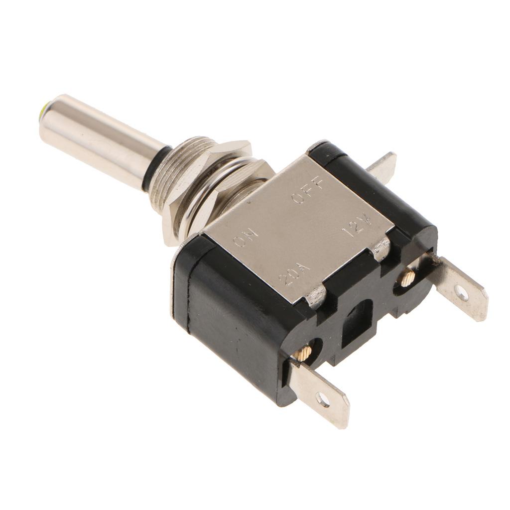 12V 20A 3pin Mini LED Toggle Flick Switch ON/OFF SPST For Car Dash Yellow