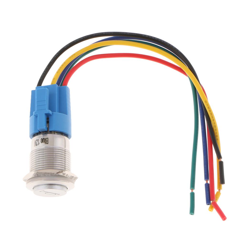 Universal Car Boat Automobile Switch Horn On/Off LED Speaker Switches Blue