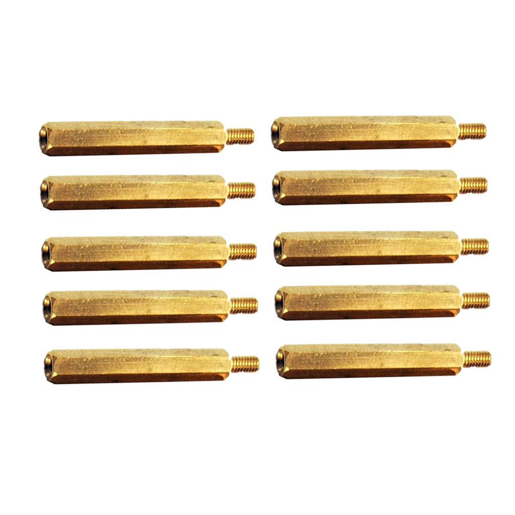 10Pieces Single-head Hexagonal Copper Column/Stud 50mm+6mm