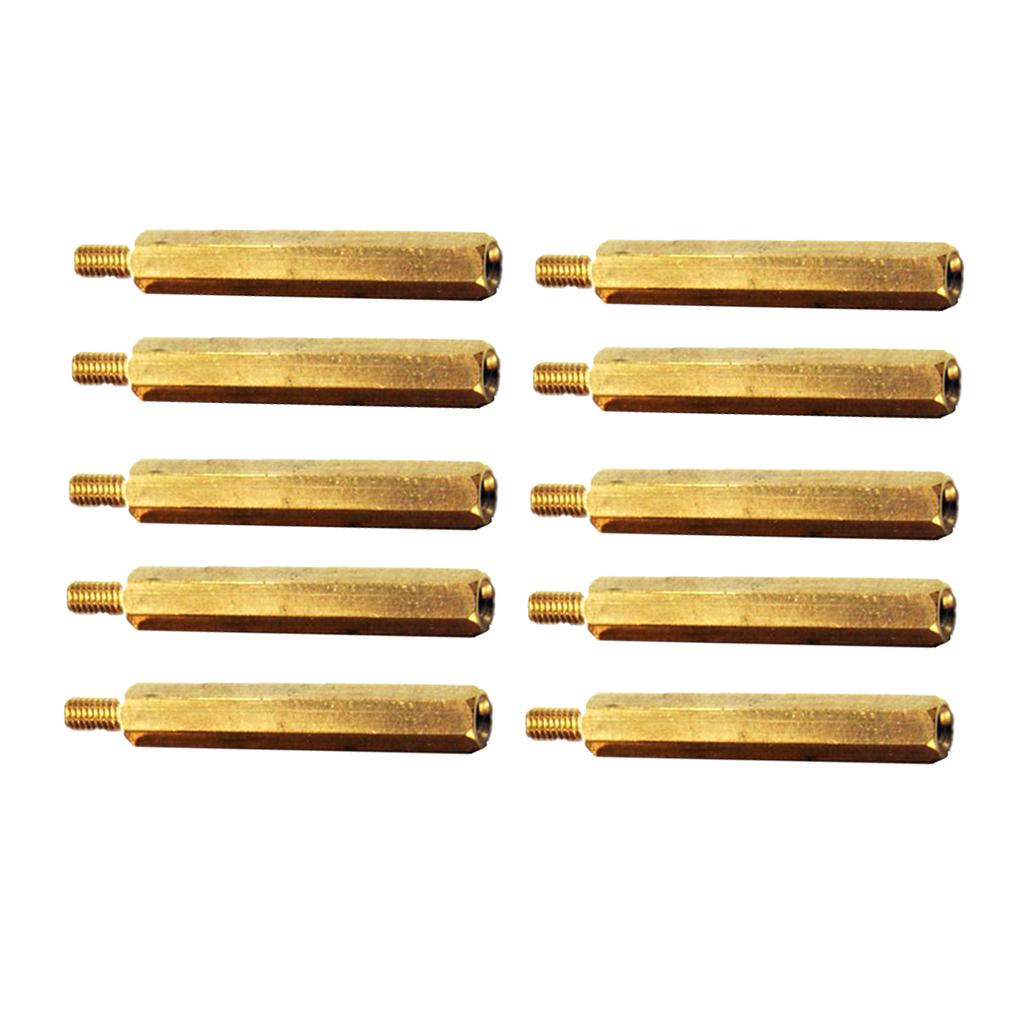 10Pieces Single-head Hexagonal Copper Column/Stud 50mm+6mm