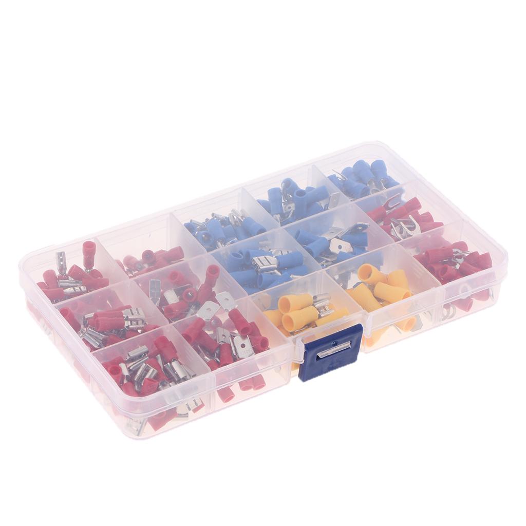 280pcs Assorted Crimp Spade Terminal Insulated Electrical Wire Connector Kit