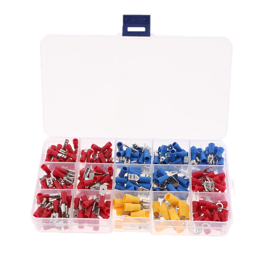 280pcs Assorted Crimp Spade Terminal Insulated Electrical Wire Connector Kit