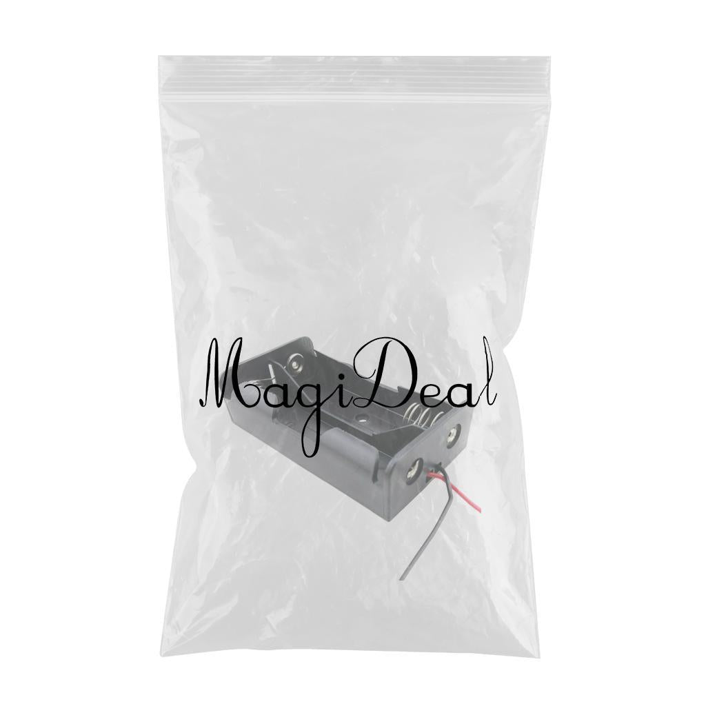 Wire Lead Battery Storage Box Case Holder for 18650 Double Battery Black