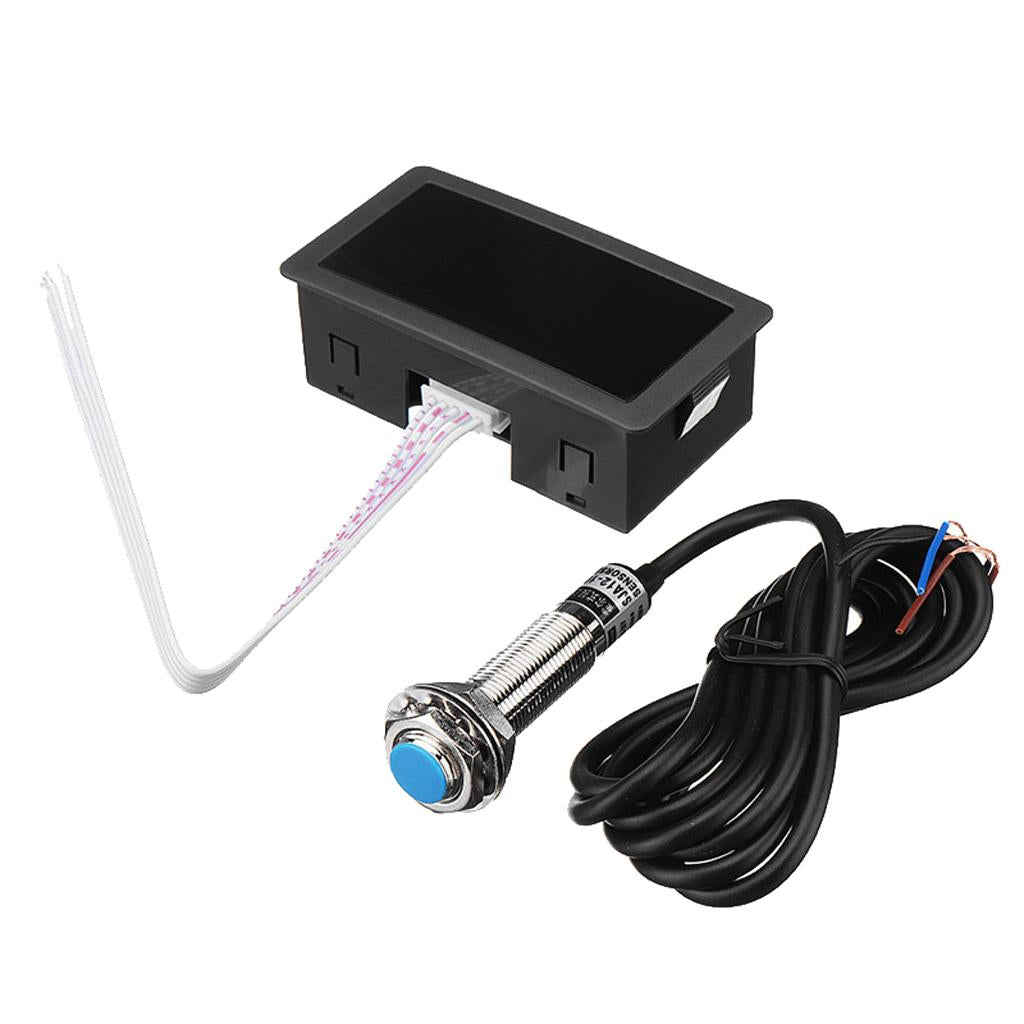 LED Digital Tachometer Motor Tach Speed Gauge Meter Tester 10-9999 RPM red