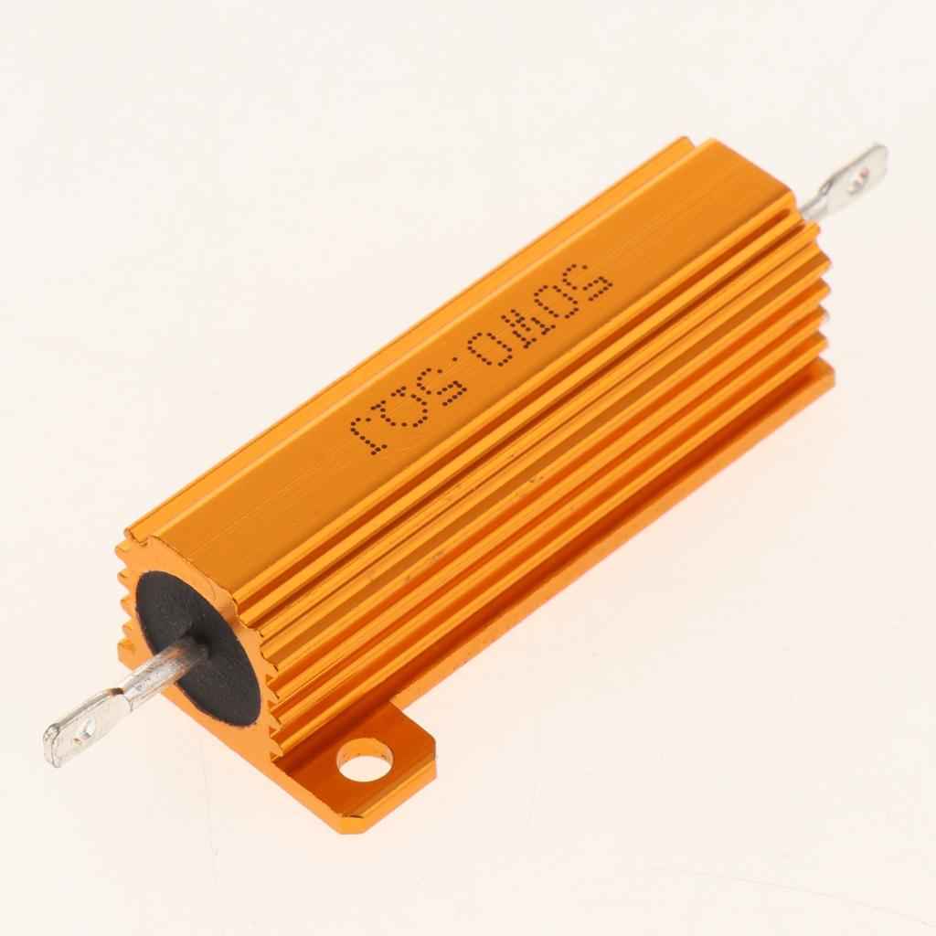 Gold Aluminum Shell resistor RX24 50W High Power Resistor For LED Bulb 0.5R