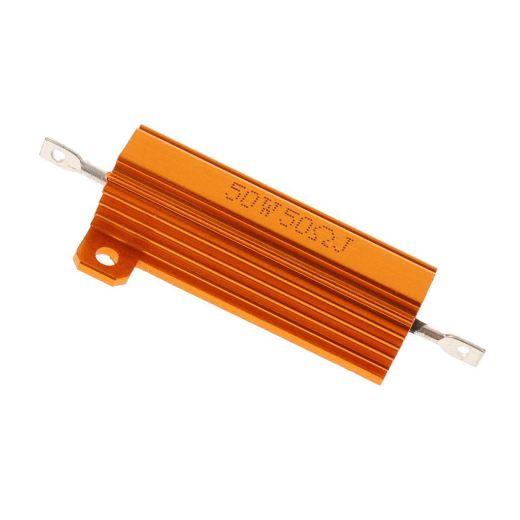 Gold Aluminum Shell resistor RX24 50W High Power Resistor For LED Bulb 50R