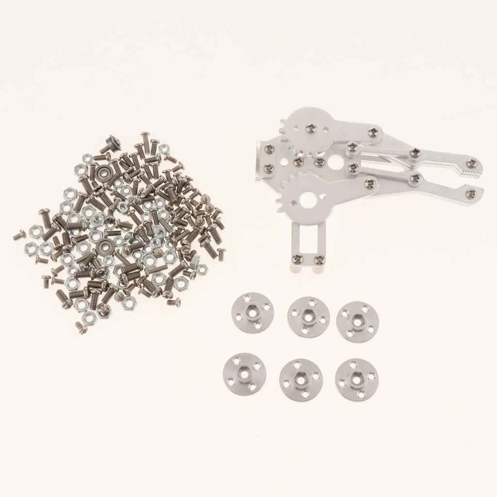 6DOF Assembly Mechanical Robot Arm DIY Kit Clamp Gripper Claw DIY Black