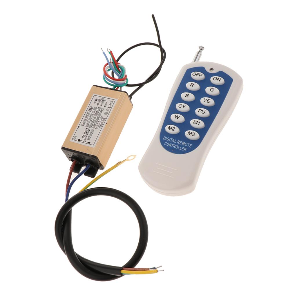 1 Piece 12 key wireless 6W 300MA RGB LED Driver + RGB Remote Controller