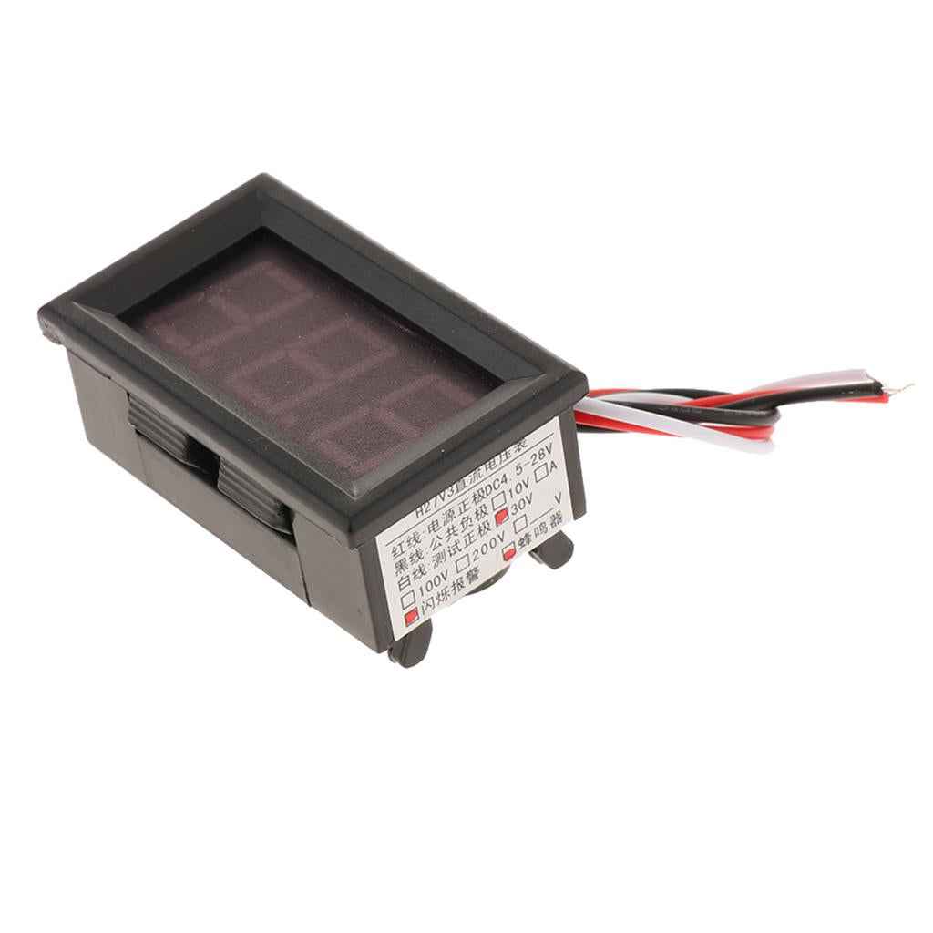 DC 0-30V 3 Wire Digital DC Voltmeter 0.56in LED Display Buzzer Warning Red