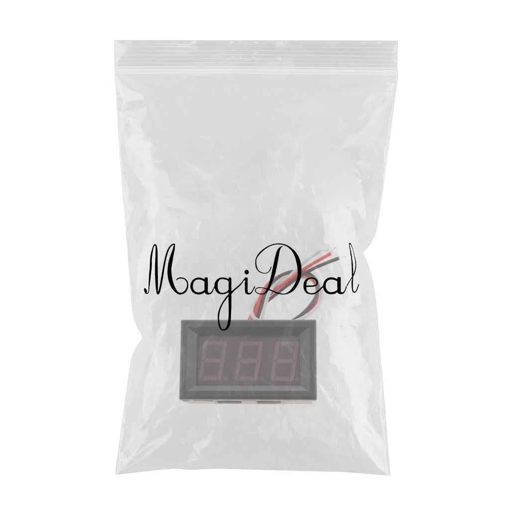 DC 0-30V 3 Wire Digital DC Voltmeter 0.56in LED Display Buzzer Warning Red
