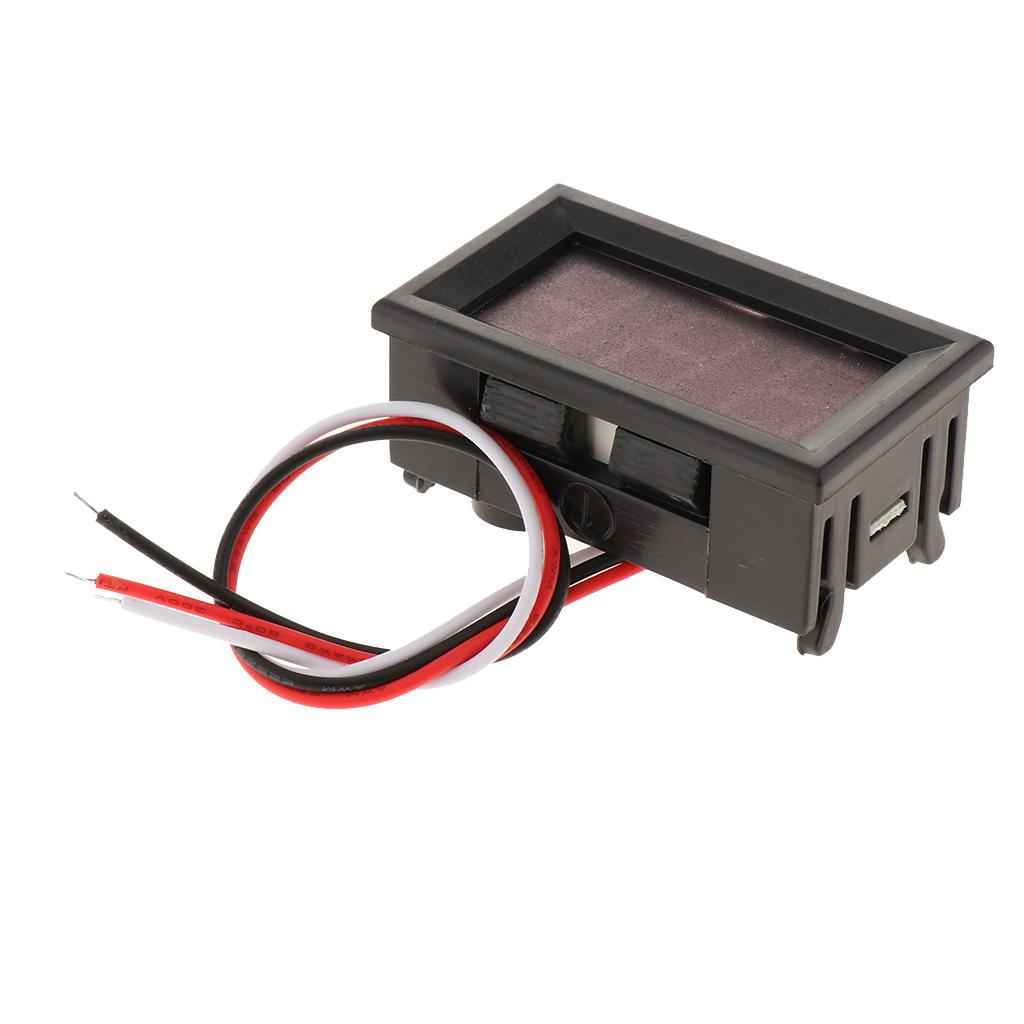 DC 0-30V 3 Wire Digital DC Voltmeter 0.56in LED Display Buzzer Warning Red