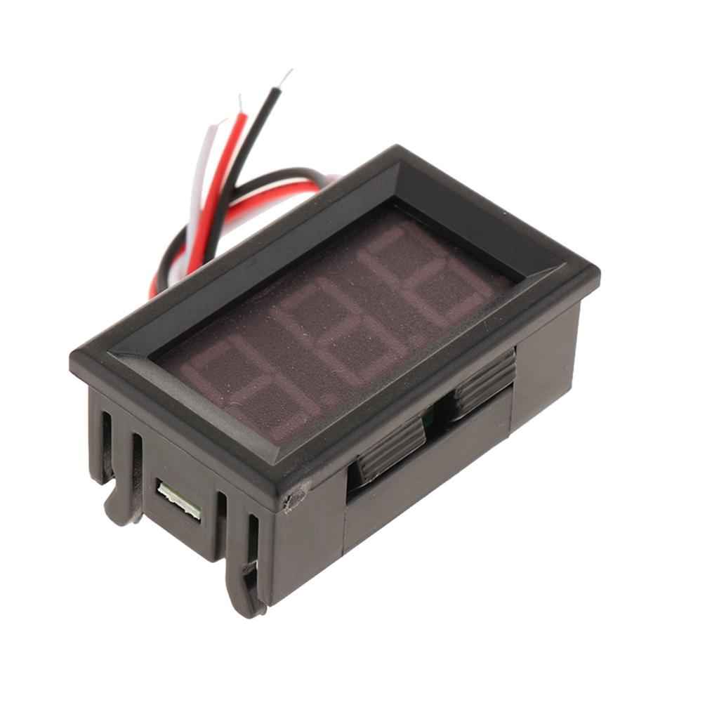 DC 0-30V 3 Wire Digital DC Voltmeter 0.56in LED Display Buzzer Warning Red