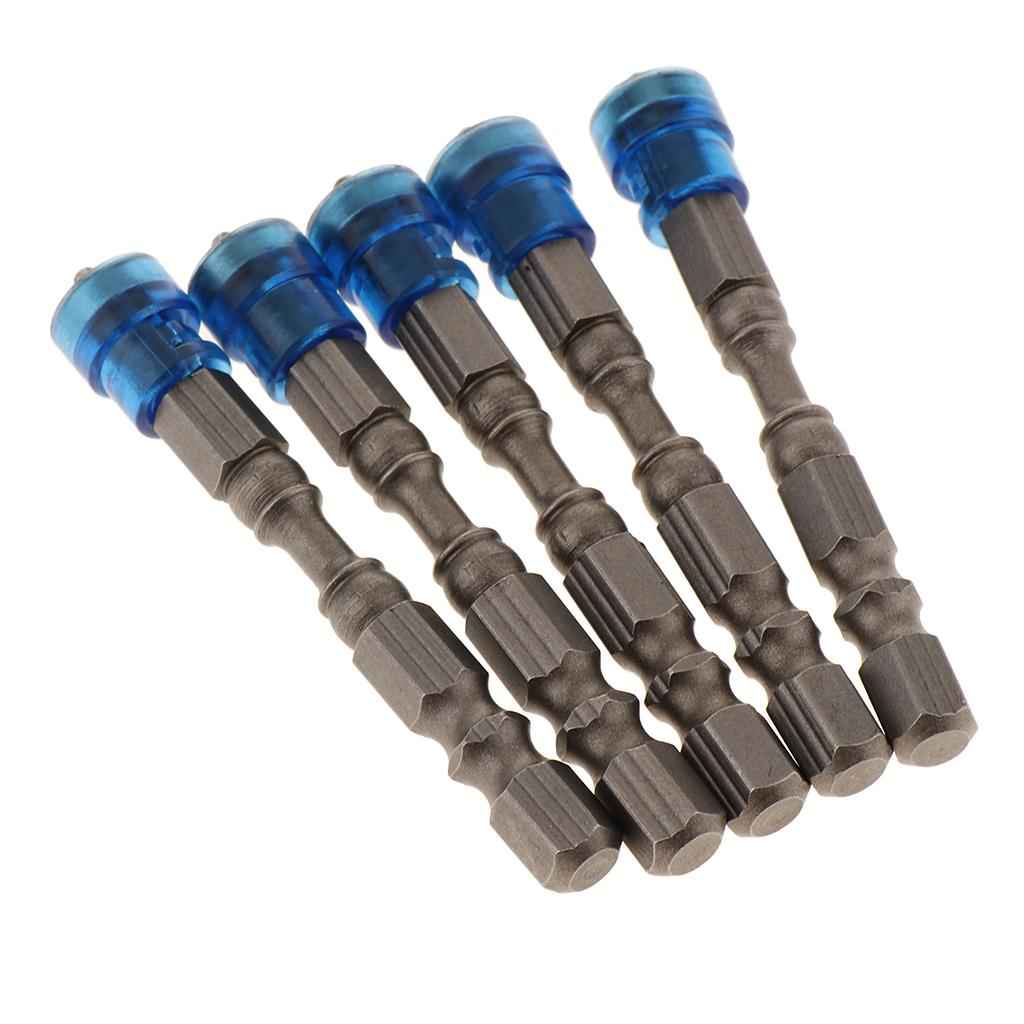 5 in 1 Phillips Cross Screwdriver Bit Set Hex for Drill Screw Driver Blue