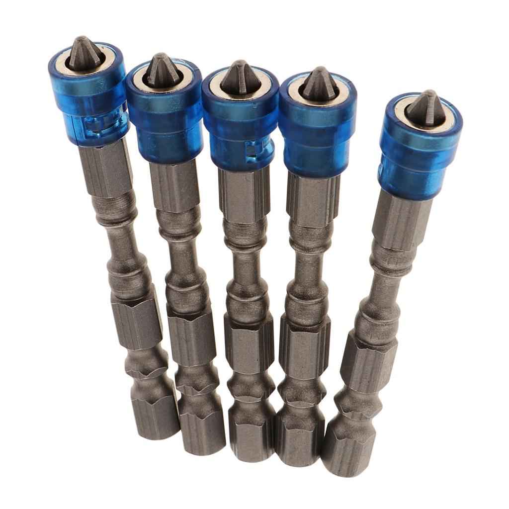 5 in 1 Phillips Cross Screwdriver Bit Set Hex for Drill Screw Driver Blue