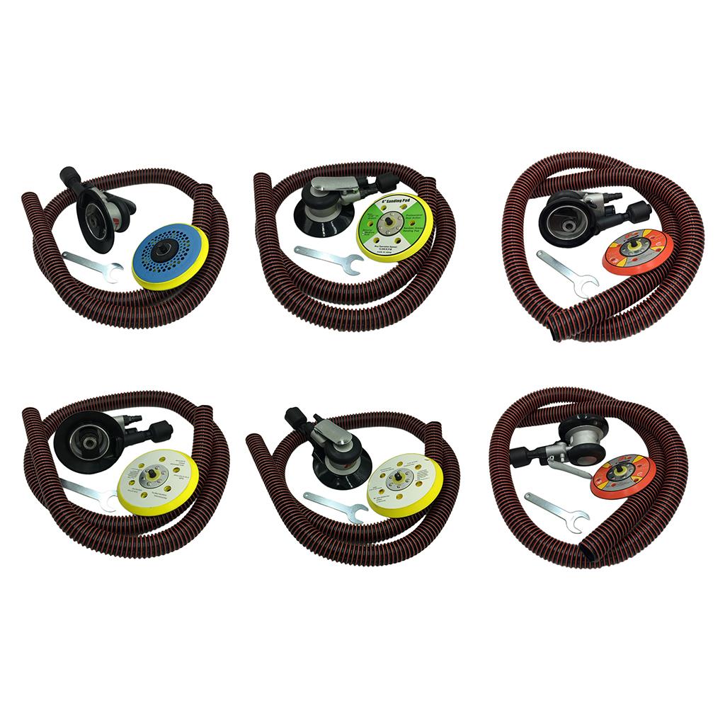 Air Random Orbital Palm Sander with Pad Dual Action Pneumatic 5-inch 6-hole Standard