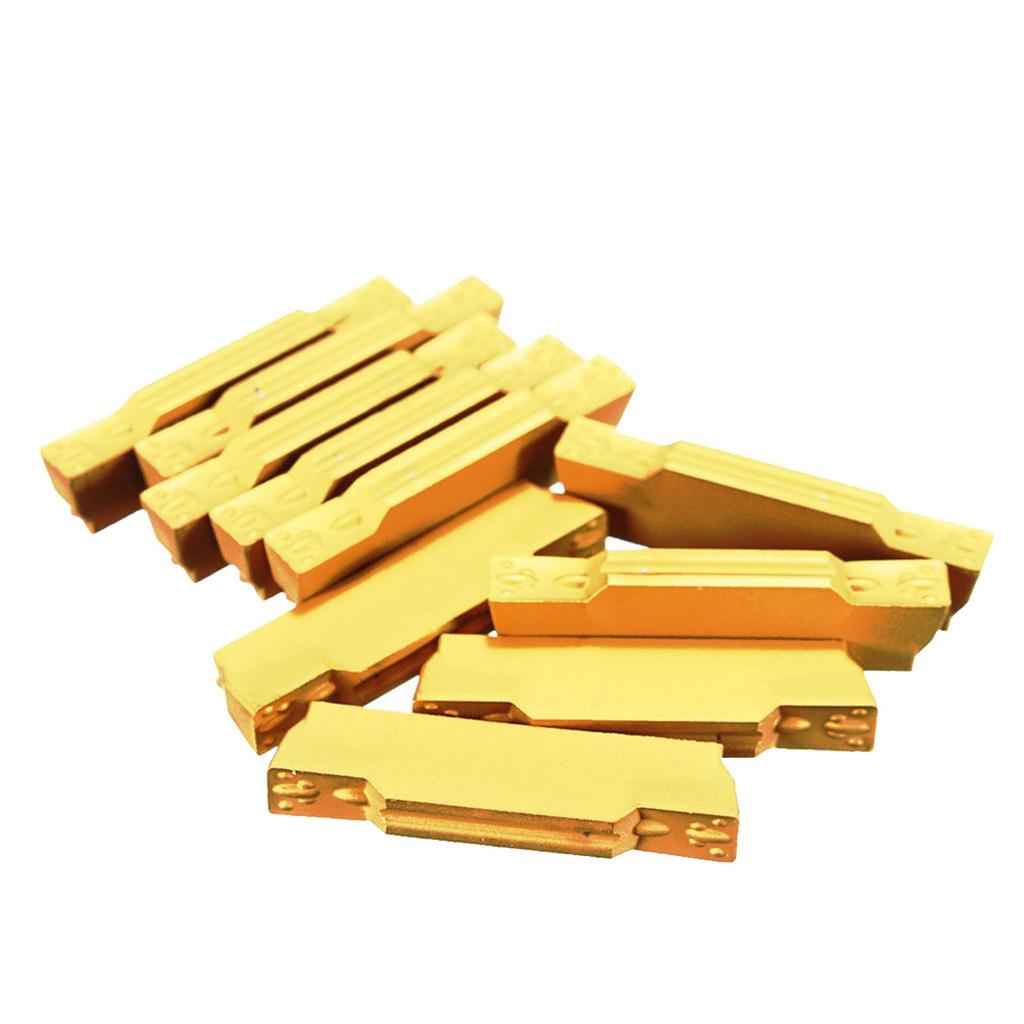 10pcs MGMN300-M Width Carbide Inserts for MGEHR/MGIVR Grooving Cut-Off Tool
