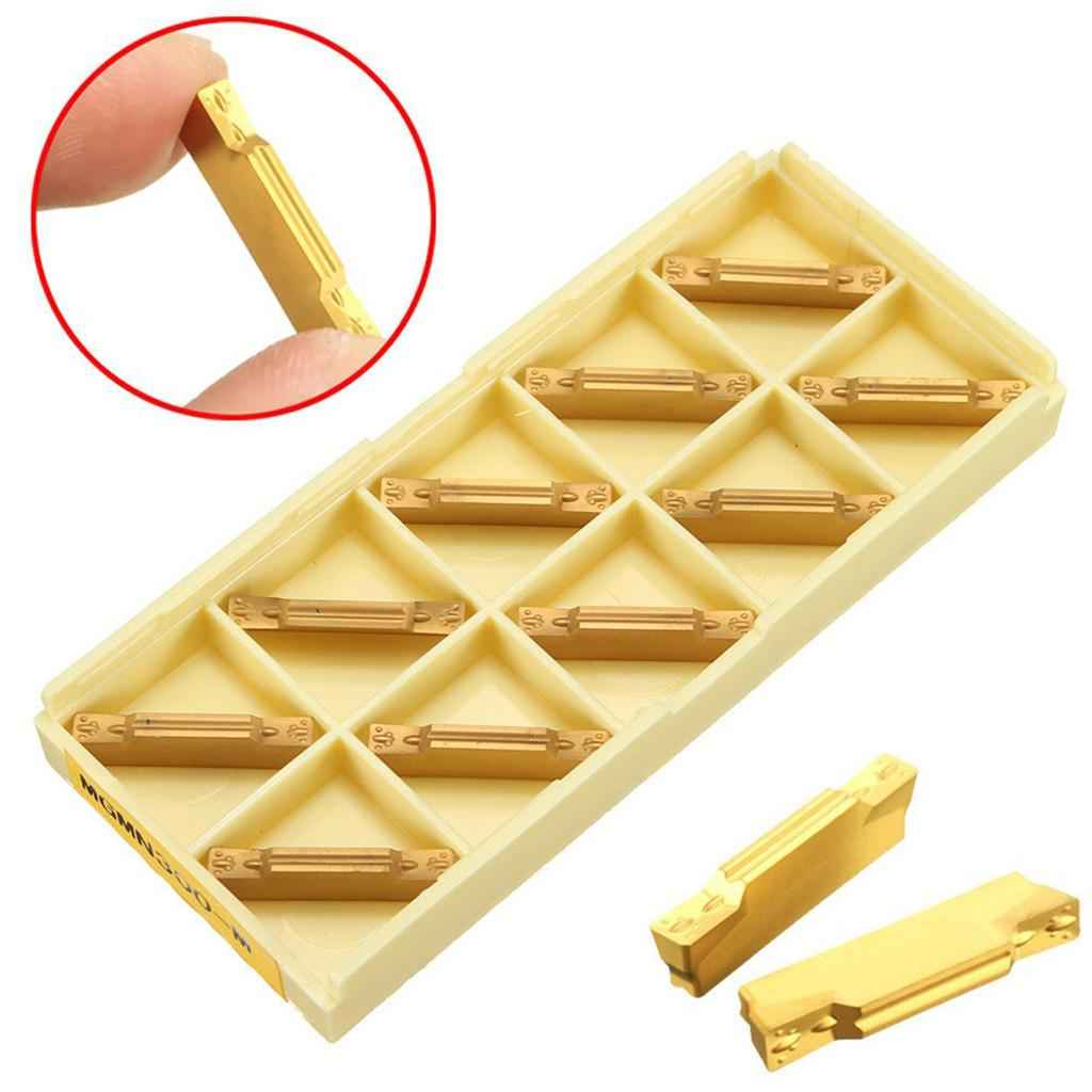 10pcs MGMN300-M Width Carbide Inserts for MGEHR/MGIVR Grooving Cut-Off Tool