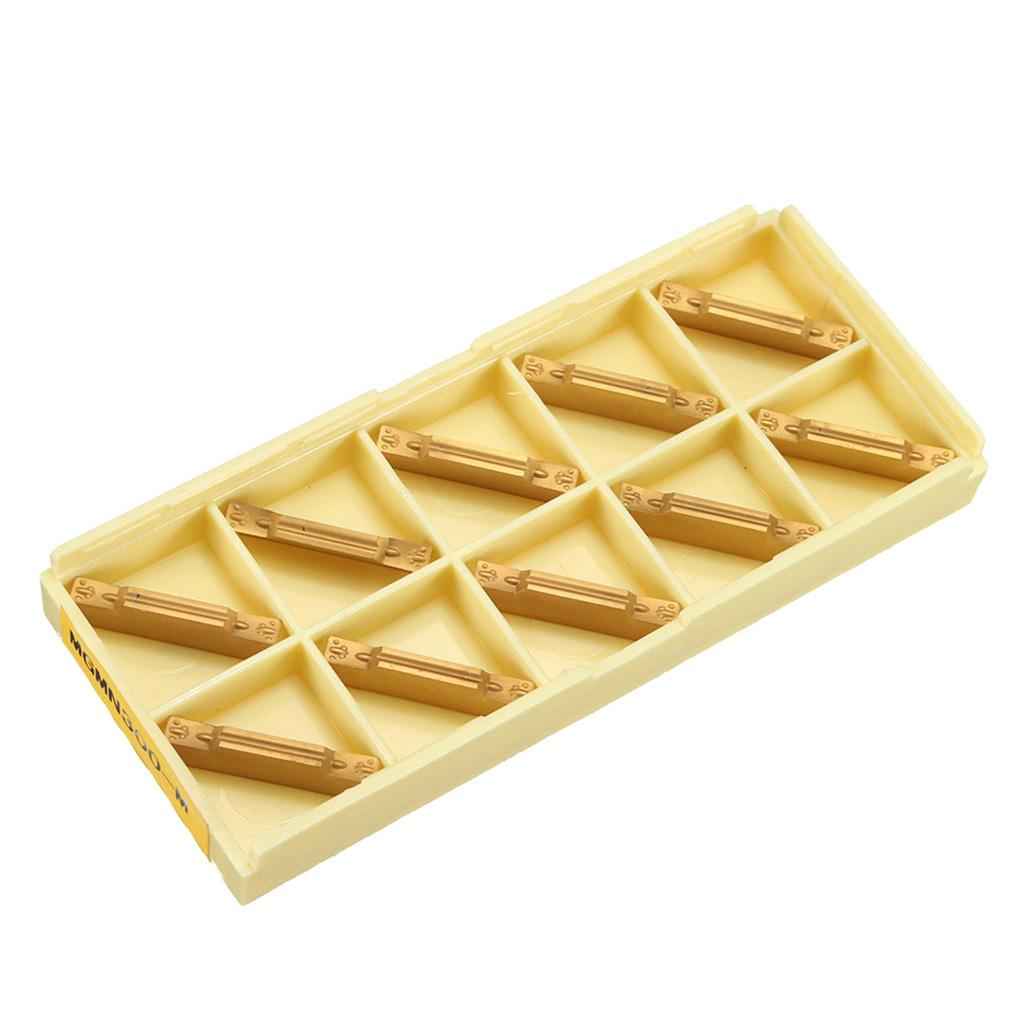 10pcs MGMN300-M Width Carbide Inserts for MGEHR/MGIVR Grooving Cut-Off Tool