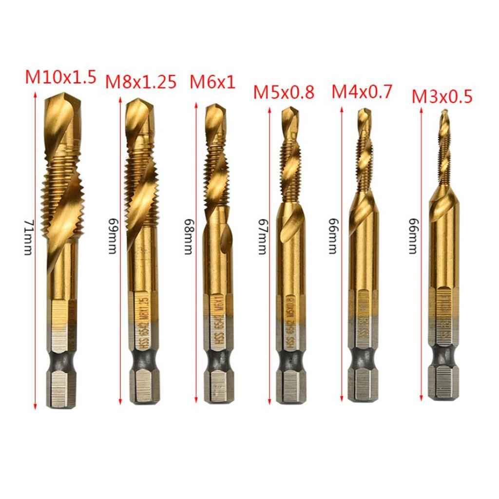 Hand Tap Drill Bits M3 M4 M5 M6 M8 M10 Metalworking Tools M10x1.5mm Gold